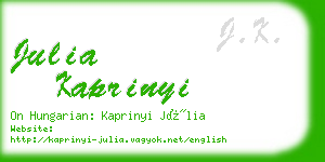 julia kaprinyi business card